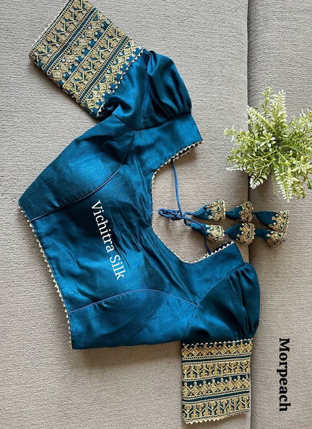 Ruhi Designer Vichitra Silk Puff Blouses Exporters In India